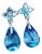23.31 Carat Blue Topaz White Gold Drop Earrings - 2 Pieces For Sale