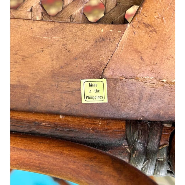 Pair of 1980s Chinese Chippendale Faux Bamboo Armchairs With Cane Seats For Sale - Image 11 of 14