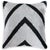 "This 16x16 inch handmade throw pillow showcases a bold, clean chevron “V” design in high-contrast black and white....