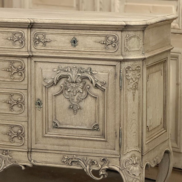 Antique Liege Regence Style Country French Buffet ~ Credenza in Stripped Oak For Sale - Image 9 of 18