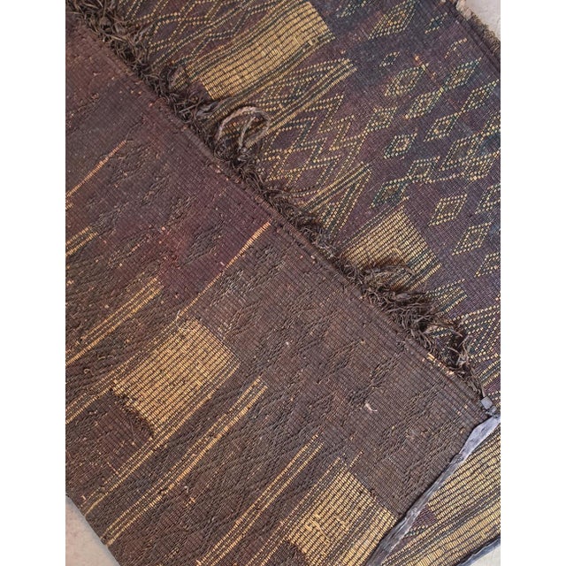 Brass 1940s Handwoven Reed Mauritanian Rug - 3.8 × 4.6 Ft For Sale - Image 8 of 8