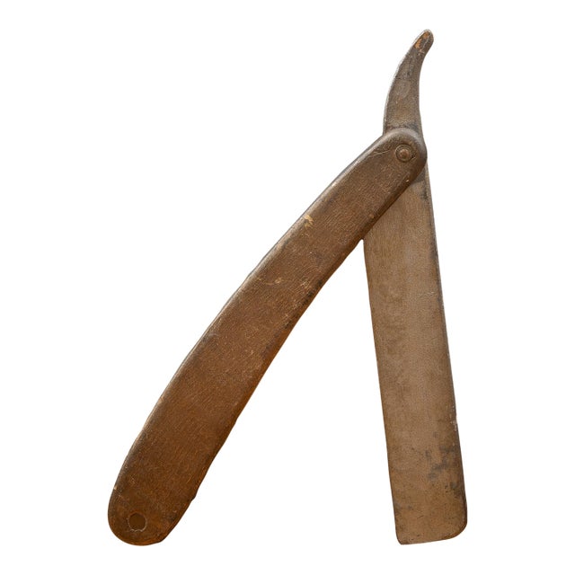 Antique Figural Straight Razor Barber Trade Sign For Sale