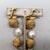 1980s Vintage Signed Napier Goldtone Faux-Pearl Drop Clip Earrings-2 Pieces For Sale - Image 5 of 9