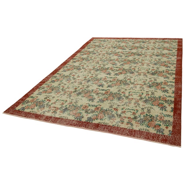 Vintage Turkish Beige Area Rug For Sale - Image 3 of 7