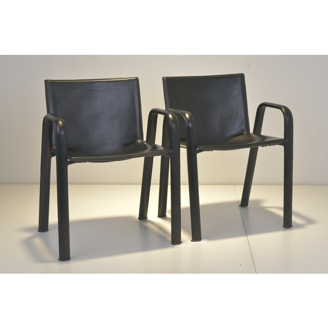 Armchairs in Black Leather from Poltrona Frau, 1980s, Set of 2 For Sale - Image 15 of 15