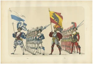 The Cantons of Zug and Bern, A Display of Swiss Military and Civic Pride, 1855, Paper