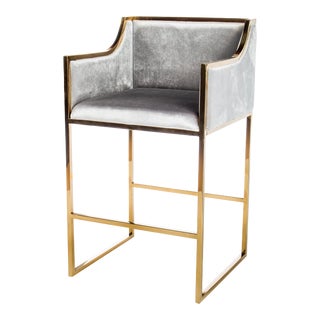 Modern Gold & Gray Erin Counter Chair For Sale