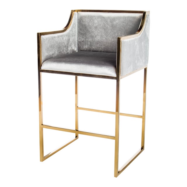 Modern Gold & Gray Erin Counter Chair For Sale