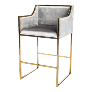 Modern Gold & Gray Erin Counter Chair