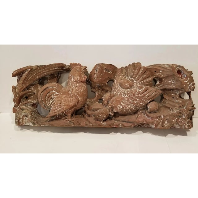 Mid 19th Century Carved Wood Chicken Scene Panel For Sale - Image 10 of 10