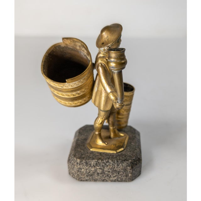 19th Century Continental European Gilt Bronze Table Lighter in the Form of a Street Vendor For Sale - Image 4 of 13
