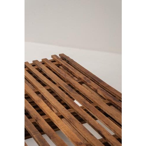 Vintage Sculptural Wooden Slatted Coffee Table, 1970s For Sale - Image 9 of 10