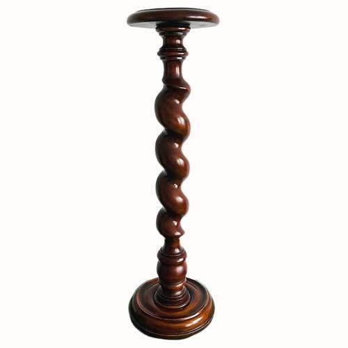 Wood Vintage French Turned Plant Column in Solid Wood, 1960s For Sale - Image 7 of 7
