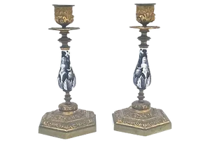 Antique Caryatid Candlesticks - a Pair