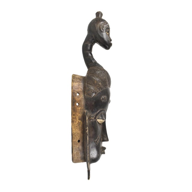 Early 20th Century Early 20th Century Yaure Baule Portrait Mask Côte d'Ivoire For Sale - Image 5 of 7