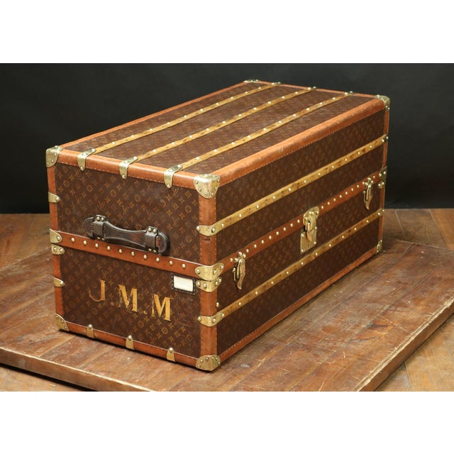 Monogrammed Wardrobe Trunk from Louis Vuitton, 1920s For Sale - Image 11 of 12