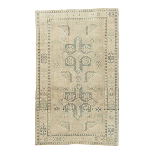 Vintage Subdued Turkish Oushak Rug 4'5 X 7'2 For Sale