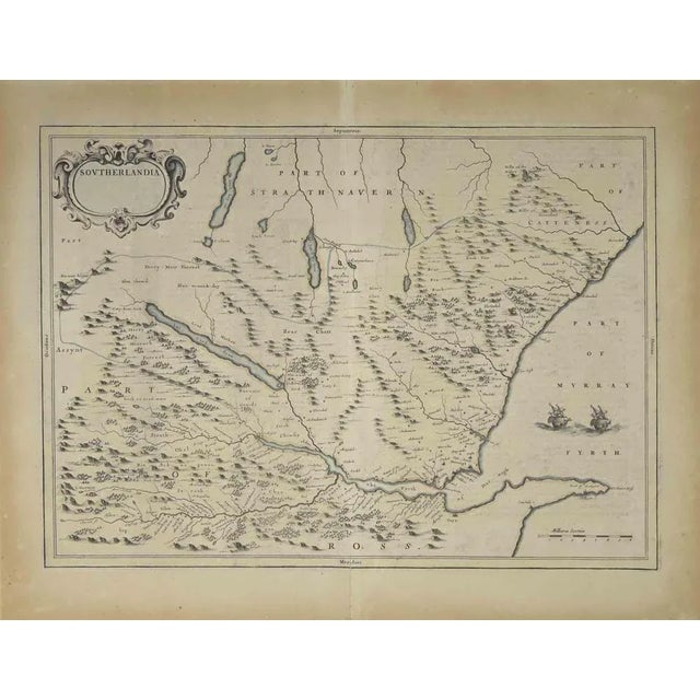 Modern Map of Scotland Etching by Johannes Blaeu, 1650s For Sale - Image 3 of 3