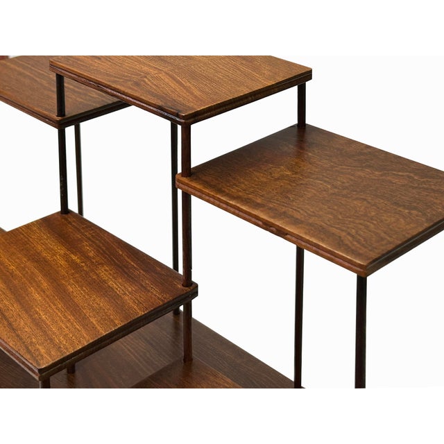 Brown Brown Wood Step Shape Table Top Curio Display Easel Stand For Sale - Image 8 of 8
