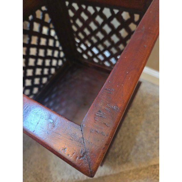Vintage Classic Weathered Teak Planters - A Pair For Sale - Image 12 of 16