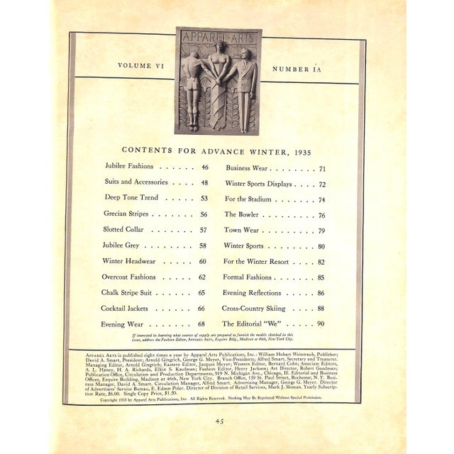 Paper Apparel Arts Advance Winter 1935 For Sale - Image 7 of 18