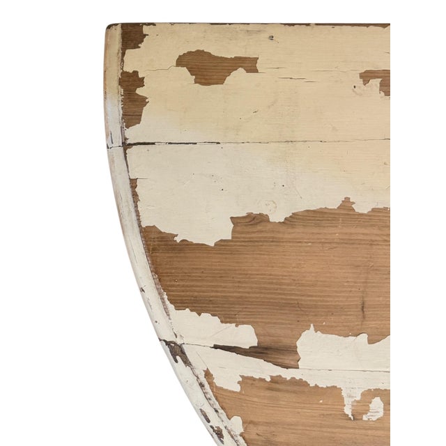 Vintage Wrought Iron Demi-Lune Console Table with Painted Pine Top, 1950s For Sale - Image 11 of 12
