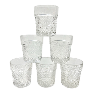 Vintage Cut Crystal Old Fashioned Glasses – Set of 6 Diamond Cut Whiskey Tumblers
