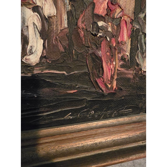 1930s Pre Mid Century Signed Impressionist Painting Orientalist For Sale - Image 4 of 9