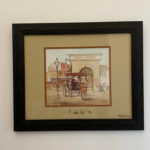 Glass Framed P. Buckley Moss “French Market” Limited Edition Print – Thrice Signed, Southern Heritage Americana For Sale - Image 7 of 7