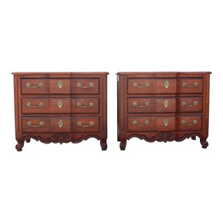 1970's Pair of French Provincial Nightstands by Drexel For Sale