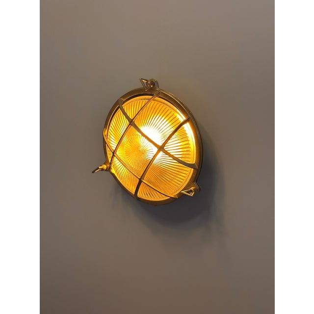 Not Yet Made - Made To Order Ternopil Grande Nautical Brass Wall Sconce for Coastal Outdoor Spaces For Sale - Image 5 of 6