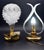 1970s Set of 2 Murano Glass "Swan Shape" Table Lamps Trasparent Leaves For Sale - Image 4 of 10