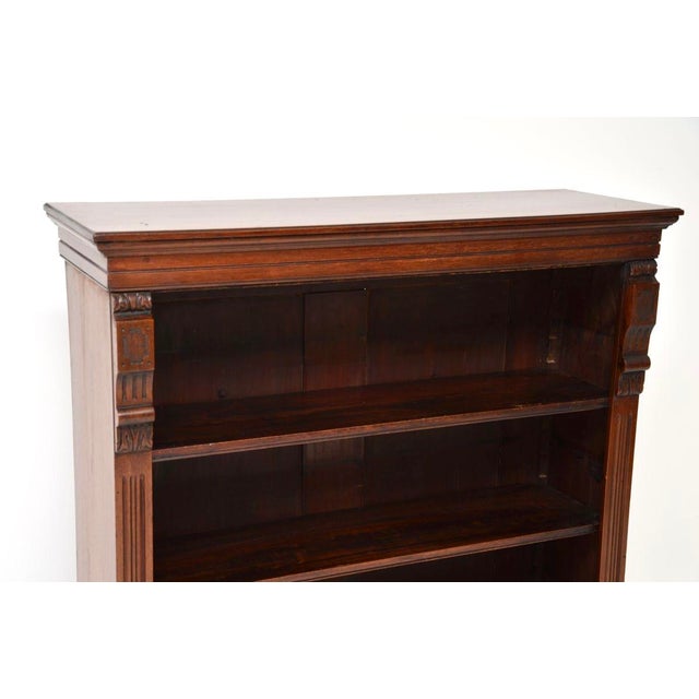 Wood Antique Victorian Open Bookcase, 1860s For Sale - Image 7 of 10
