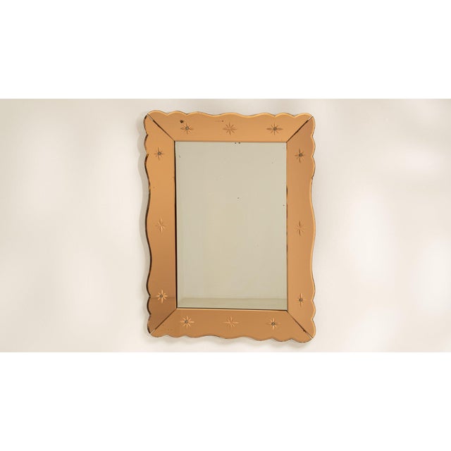 19th Century France Art Deco Tan Wood Mirror For Sale In Greensboro - Image 6 of 8