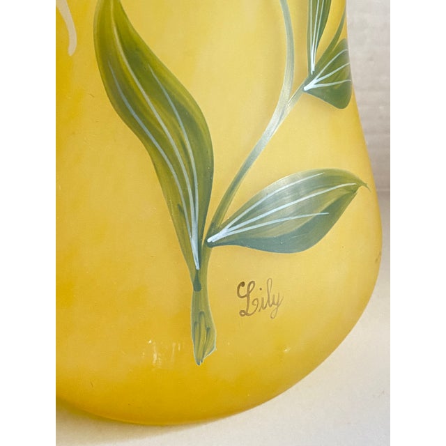 Art Deco Glass Yellow and Green Baluster Vase in Pâte De Verre, 1940 For Sale - Image 6 of 11