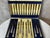 Set of 12 silver-plated and brass hors d'oeuvre knives and 12 hors d'oeuvre forks from the 1920s. Elegant set comprising...