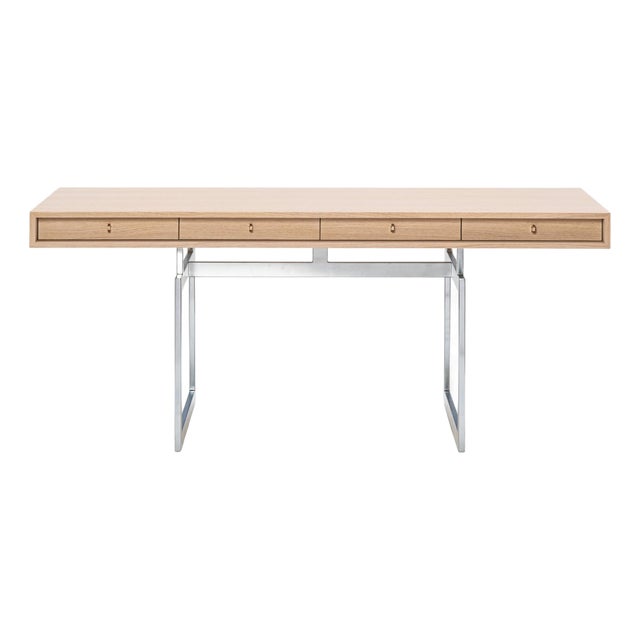 Stainless Steel and White Stained Oak Office Desk by Bodil Kjaer for Karakter For Sale