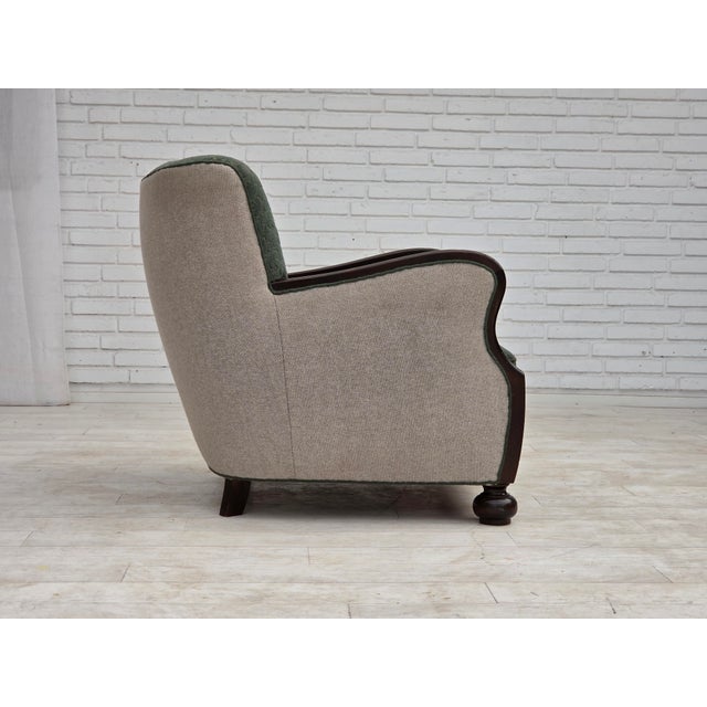 Danish Relax Chair in Furniture Wool and Oak Wood, 1960s For Sale - Image 11 of 18