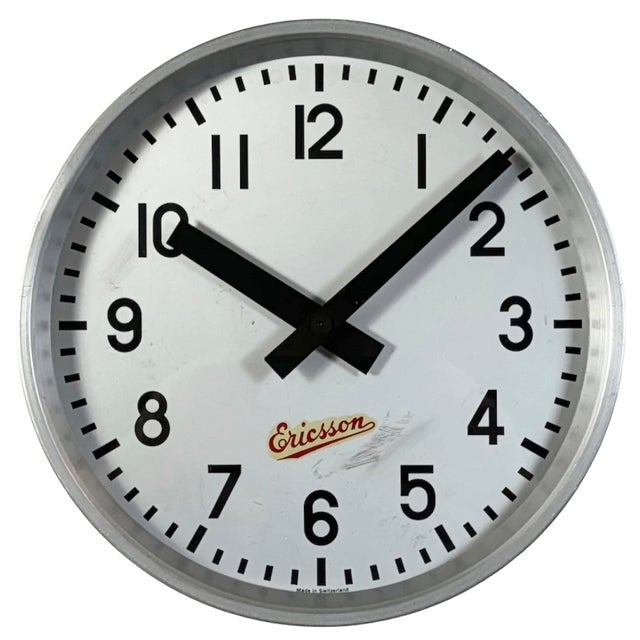 Vintage Industrial Wall Clock from Ericsson, 1960s For Sale - Image 18 of 18