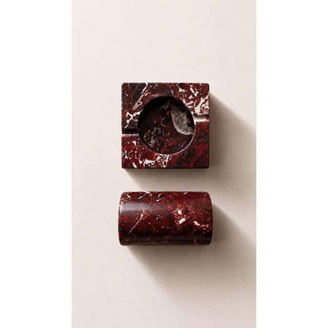 Brutalist Marble Ashtray and Cigar Holder, 1980s, Set of 2 For Sale - Image 4 of 4