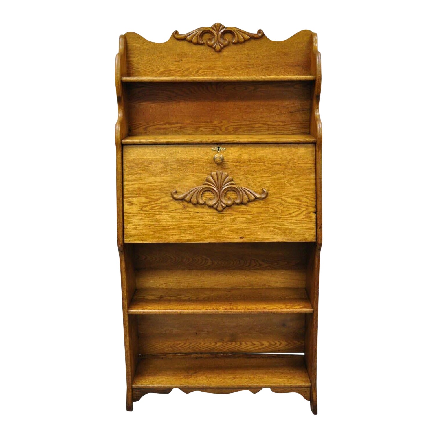 20th Century Victorian Golden Oak Wood Larkin Secretary Bookcase Chairish