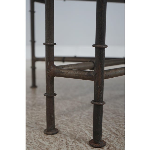 Brown Baker Bamboo Form Iron Base Coffee Table For Sale - Image 8 of 13