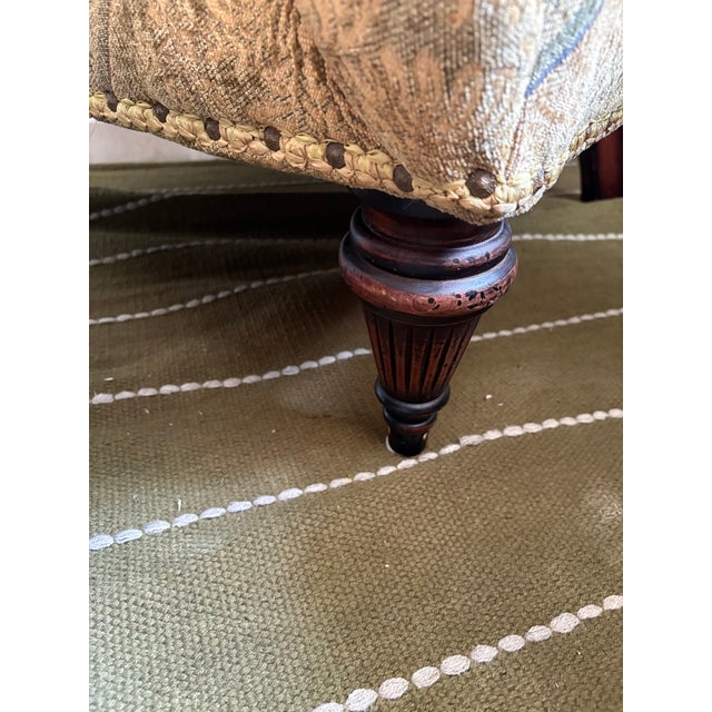 Late 20th Century Over Sized Channel Back Chair and Ottoman For Sale In Philadelphia - Image 6 of 12