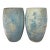 Pair of Large Atelier Vierkant Style Planters - Ocean Blue Patina Barrel Pots For Sale