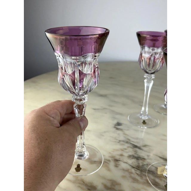 Vintage Lead Crystal Glasses, 1980s, Set of 6 For Sale - Image 7 of 13