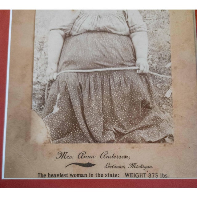 Early 20th Century Oddity Joke Photograph of Fat Lady in Michigan For Sale - Image 4 of 8