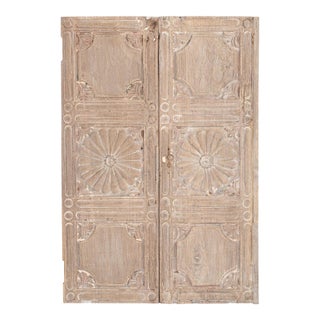 Vintage Indian Carved Teakwood Window Panel For Sale