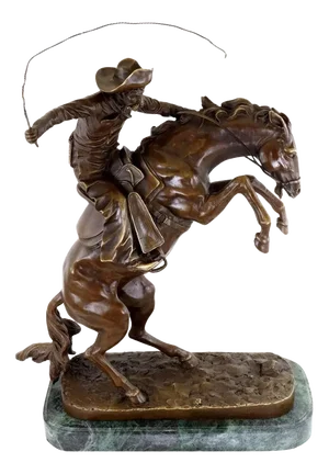 After Frederic Remington, Cowboy on a Rearing Horse, 20th Century, Bronze