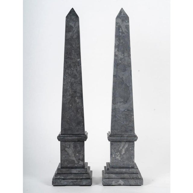 Stone 20th Century Napoleon III Marble Obelisks, Set of 2 For Sale - Image 7 of 9
