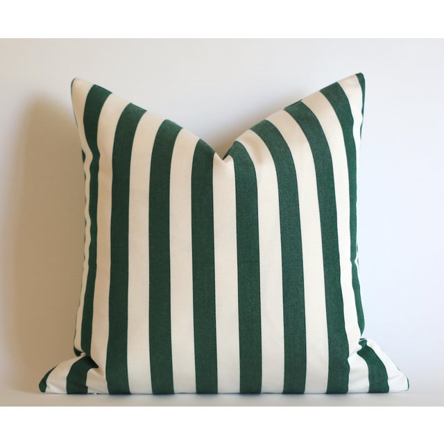 Sunbrella Beverly Hills Hotel Green Striped Pillow Cover 22x22 Chairish